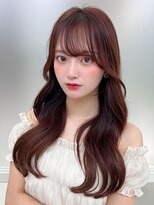 アフロート エル 大阪(AFLOAT L) 透明感抜群◎大人可愛いワインレッドで柔らかフェミニンレイヤー