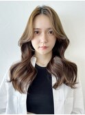 美髪ロング顔周りレイヤーくびれヘア韓国ヘア_29640