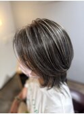 立体感ハイライト入りミディアムレイヤー