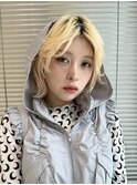 【上田】ブリーチカラーハイトーンブロンド顔周りレイヤーカット