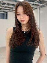 ユーフォリア 渋谷グランデ(Euphoria SHIBUYA GRANDE)&nbsp;ブラウンカラー 顔周りカット レイヤーカット 韓国へア 20代