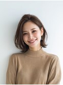 レイヤーカット/イメチェン/外ハネボブ/美髪/ワイドバング/髪型