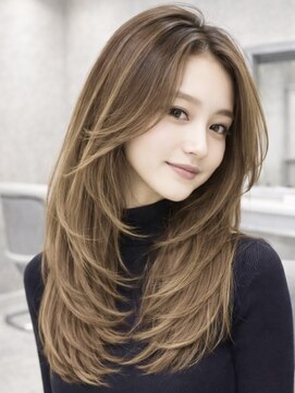 アンベル(ANBEL) ハイライトカラー/ミルクティーベージュ/レイヤーカット