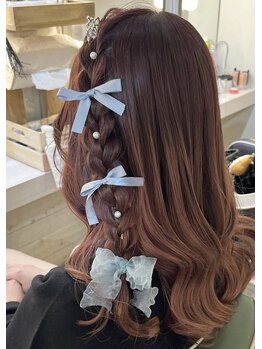 ヘアメイク エンカレッジ(HAIR MAKE encourage)の写真/【土日祝日8時～ヘアセット早朝クーポン￥2100】SNS映えも○推し活や卒業式特別なイベントの日におススメ♪