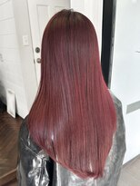 ラレイ ハラジュク(Lalei harajuku)&nbsp;【白石】ブリーチなし赤髪チェリーレッド暖色艶カラーロング