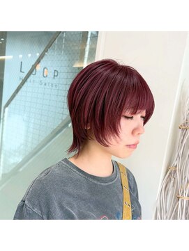 ループ(LOOP) ショートウルフ×ピンクレッド