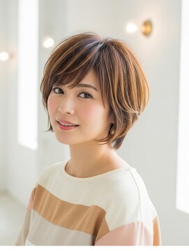 フープ 川越(hoop) レイヤーたっぷりショート川越/ハイライト/白髪ぼかし/白髪染め