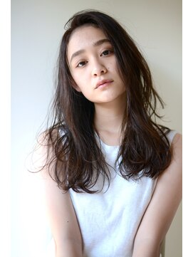 ミラバイグリーン(Mira by green) フェザーロング  ワンレン ヴェールウェーブ   黒髪 　#2