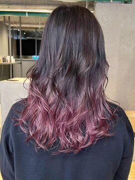 アイティーバイアルバム 松戸店(IT by ALBUM) パープルグラデーション_外ハネボブセクションカラー_ba394761