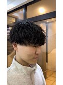 波巻きスパイラルパーママッシュツーブロックメンズパーマ