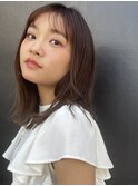 ☆大人かわいい20代30代40代くびれミディアムボブフェザーバング