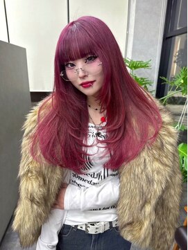 ドロシー 郡山桑野店(Dorothy) ミニウルフチェリーブラウンホワイトグレージュフェザーパーマ