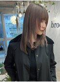 ミルクティーベージュフェイスレイヤーロング20代30代40代