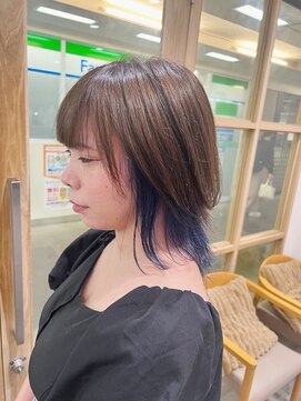 チェレ アズーリ 狭山店(Chere azuri) レイヤーボブ・インナーカラーネイビー・レイヤーカット