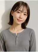 ボブ/切りっぱなし/前髪あり/肩/短すぎない/ギリギリ結べる