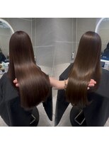 アンジェリカラボ 梅田店(ANGELICA LABO)&nbsp;韓国風くびれレイヤーカット×グレージュ×透明感ブラウン川又