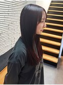 顔周りレイヤー×ワインレッドグラデーションカラー