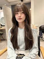 ラミエバイメルト 下北沢(lamie by melt) 顔周りレイヤーカットハッシュカットオリーブベージュ韓国下北沢