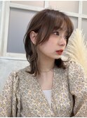 外はねボブ　くびれミディアム　髪質改善　インナーカラー