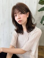 アグ ヘアー ラティ 獨協大学前店(Agu hair latti) 《Agu hair》ミストバング×暗髪鎖骨下ミディ