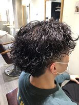 アルファ(ALPHA) 波卷×黒髪センターパート