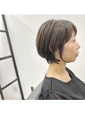白髪ぼかし丸みショート ミセス