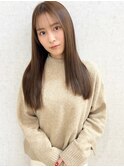 シースルーバング　ストレートロング