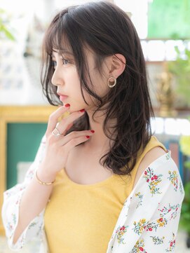 カバーヘア ブリス 大宮西口(COVER HAIR bliss) 黒髪グレーベージュ小顔ロングウルフパーマh3大宮20代30代40代