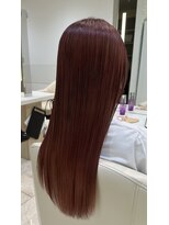 ケンジ 平塚 アネッタ(KENJE annetta)&nbsp;髪質改善オイルカラー×チェリーレッド×艶髪ストレート