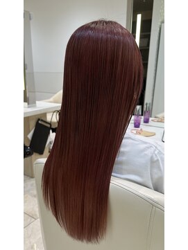 ケンジ 平塚 アネッタ(KENJE annetta) 髪質改善オイルカラー×チェリーレッド×艶髪ストレート