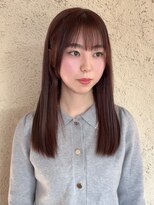 プリモ ココ 鍋島店(Primo coco.)&nbsp;前髪カット ストレート 透明感カラー アッシュブラウン 縮毛矯正