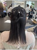 カチモリヘアハーフアップヘアセット