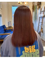 アズグロウ エクラ(AS GROW 'eclat) 艶感テラコッタブラウン×美髪ストレート似合わせカット