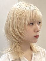 シャルムバイケンジ(Charm.by KENJE)&nbsp;銀座マッシュウルフカットハッシュカットグレージュブリーチ
