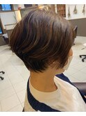 白髪ぼかしハイライト×ショート×池田早希