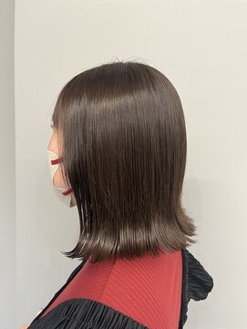 ヘアーアンドビューティーザ エフ(Hair Beauty the F) ＊外ハネボブ_赤み消し_グレージュカラー_m25