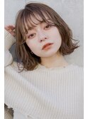 ボブ【外ハネくびれボブ】艶マロングレージュ