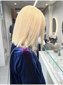 ホワイトベージュカラーダブルカラーグレージュカラーブリーチ