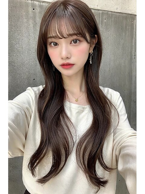 ■ワンカールレイヤー姫カット小顔セミディシアーカラー髪質改善