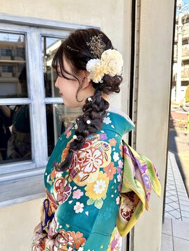 エイミーバイアフロート(amie  by afloat) ＊ 祝御成人！サイド編みおろし×振袖