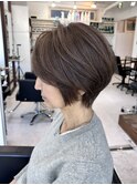 白髪ぼかし×ショートボブ