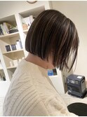 【CROP】ハイライト×白髪ぼかし×ボブ