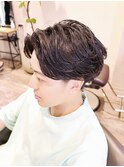 Haleブルーブラックフェザーパーマサーフカールニュアンスパーマ