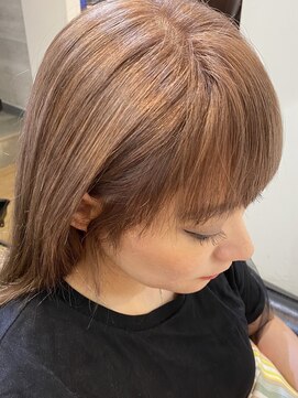 ラック 津田沼(LUCK) 似合わせカット/リタッチブリーチ/ピンクベージュ/ミルクティー