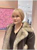 【哉汰】ホワイトベージュ/ショートヘア/前髪カット20代