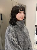 ミディアムパーマ/ダークオリーブ/hanami