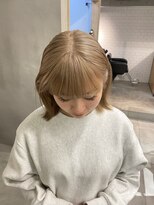 パークホワイト 代官山(PARK White) ボブウルフハッシュカットショートベージュカラー小顔カット