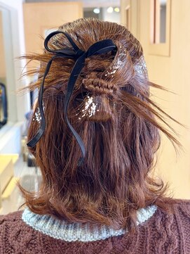 フォーエス(4S) カチモリハーフアップ ～結婚式お呼ばれヘアアレンジ～