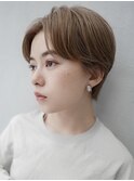 【GEEKS渋谷】ミルクベージュ/秋カラー/ハンサムショート/ウルフ