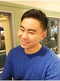 ラグビー選手フェードカット。